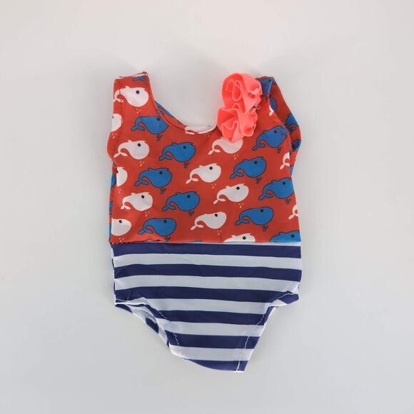 Unbranded White Red Blue Whale & Stripe One Piece Bathing Suit for 18" Dolls GUC - Picture 6 of 8